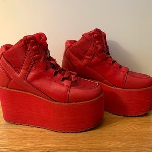 YRU Red Skyhigh Platform Shoes